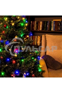 Гирлянда светод. Funray Лучики, SE-BEAM-110M, 10М, 100LED, мульти (4цв.),темно-зел.шн.0,7м,контр.
