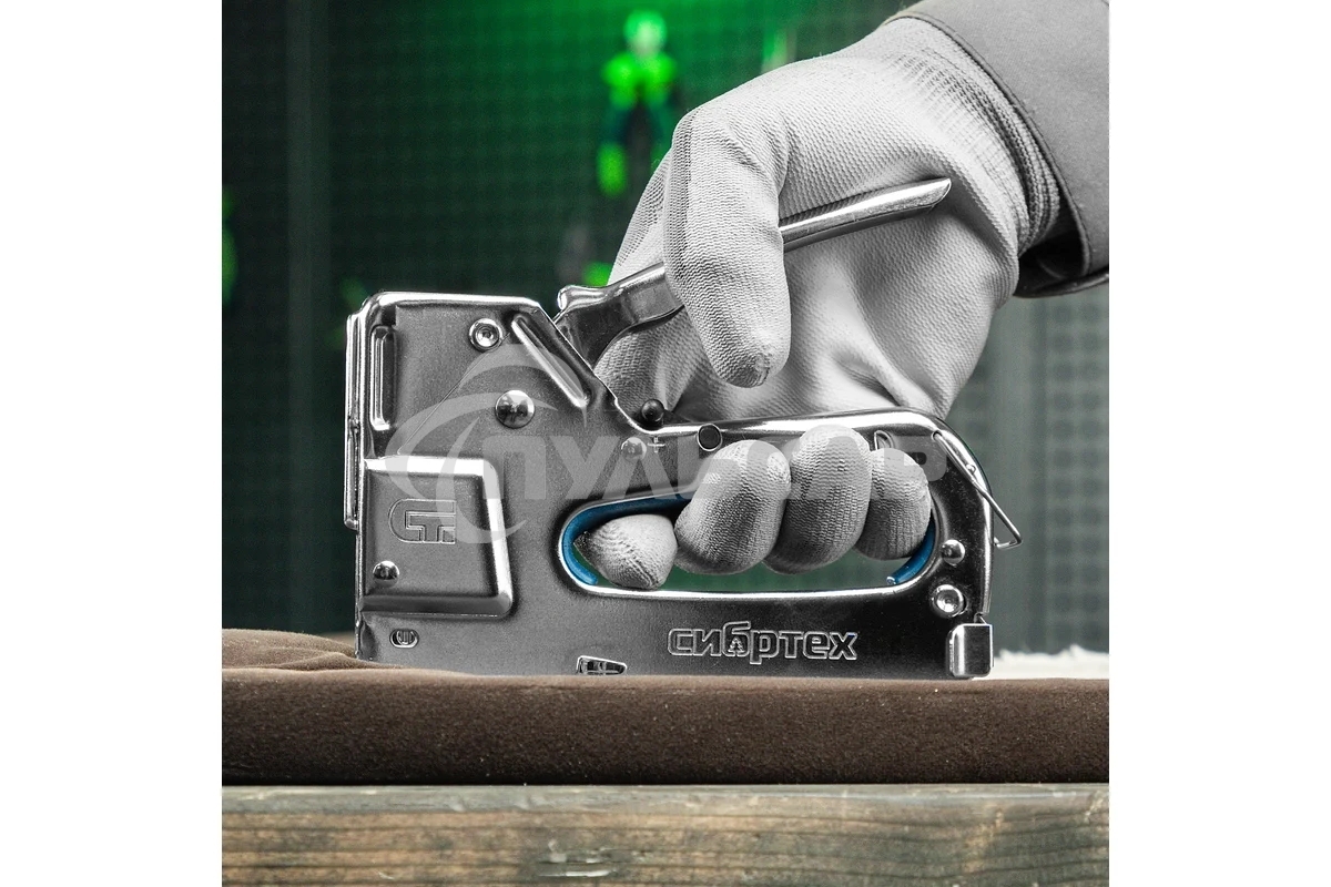 Степлер мебельный СИБРТЕХ, металлический, регулируемый, тип скобы 53, 4-14 мм СИБРТЕХ 40101