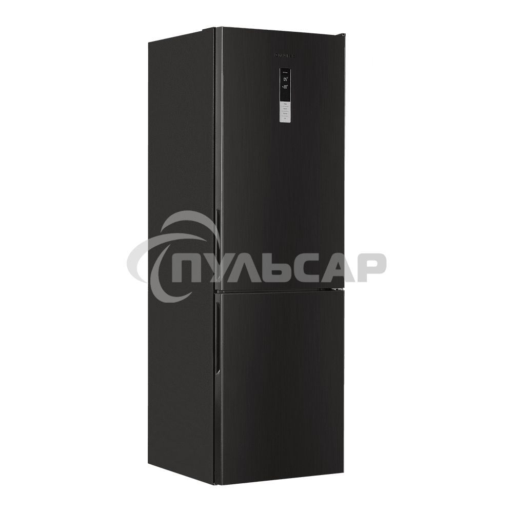 Холодильник Maunfeld MFF185NFSB10 черная нержавеющая сталь двухкамерный инвертор 240/100л морозилка снизу, No Frost