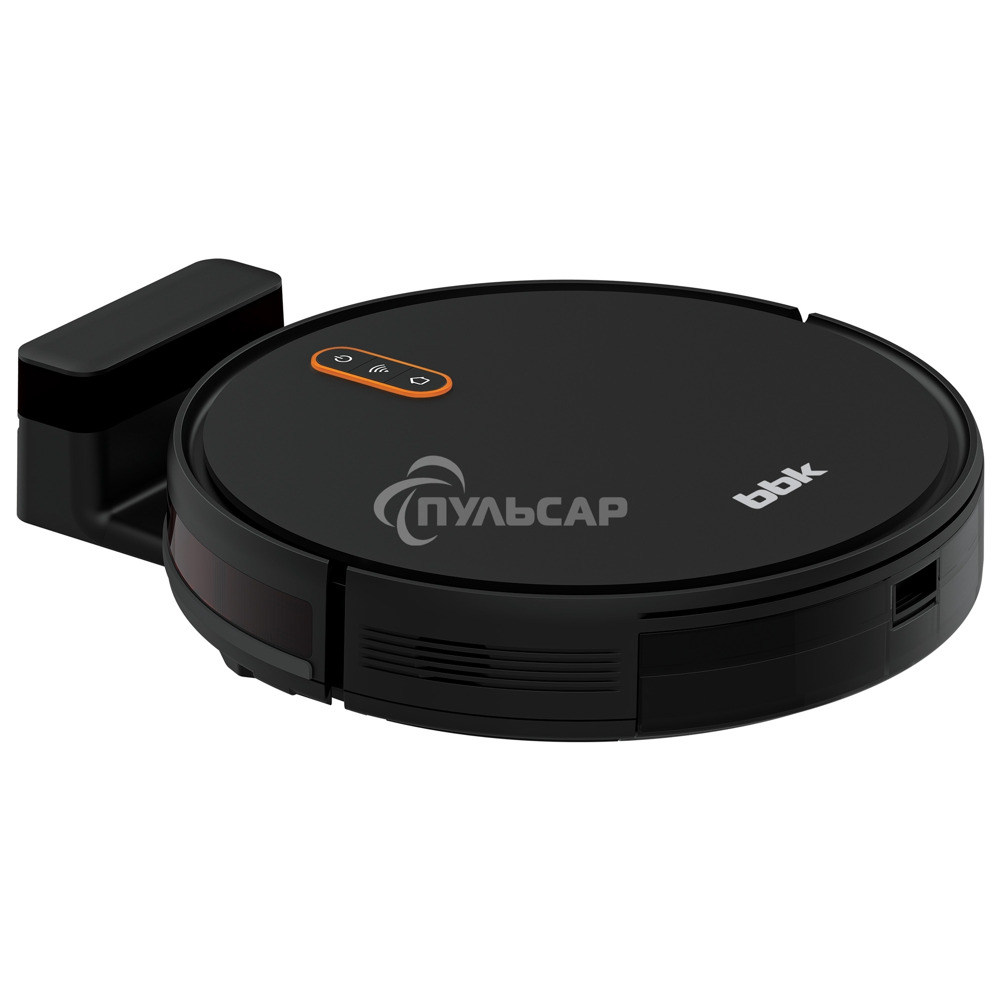 Робот-пылесос BBK BV3502 черный/оранжевый, 2600 мА·ч Li-Ion, уборка влажная/сухая, пылесборник контейнер 0.5 л