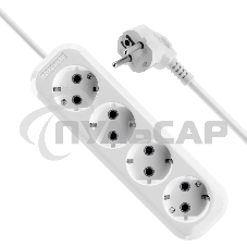 Удлинитель Defender R340 белый, 2 м, EURO, 4 розетки, 3500 Вт
