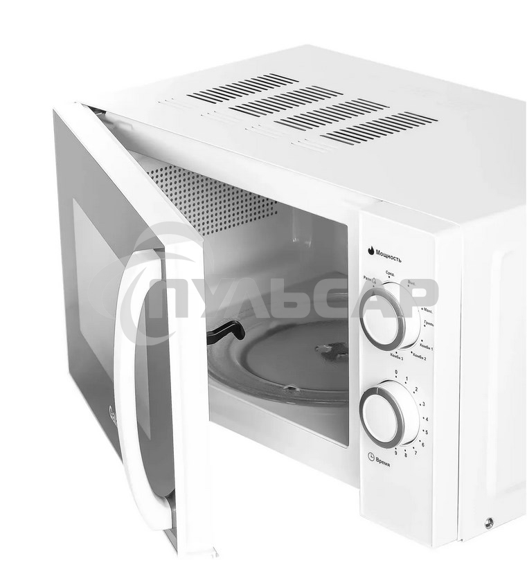 Микроволновая печь Galanz MOG-2009MW белый, 20 л, 700 Вт, переключатели - поворотный механизм