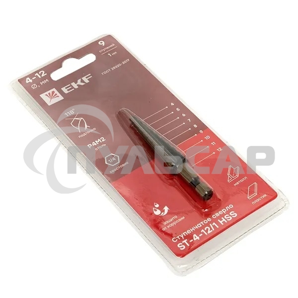 Сверло ступенчатое ST-4-12/1 HSS (9 ступ.)