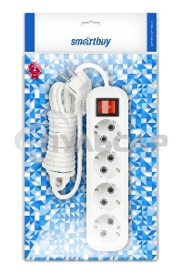 Удлинитель Smartbuy (SBE-16-4-03-ZS) 4 гнз х 3,0 м (16А/3.5кВт, ПВС 3х1.0)