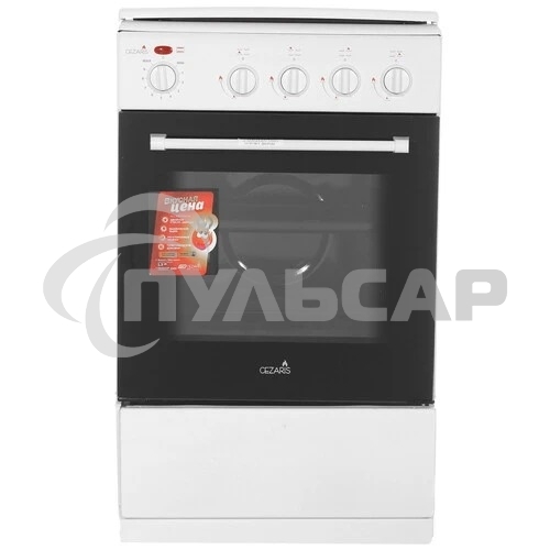 Плита комбинированная Cezaris ПГЭ 1000-05 белый, конфорок 4 шт, духовка 45 л, 51 см x 85 см x 52 см