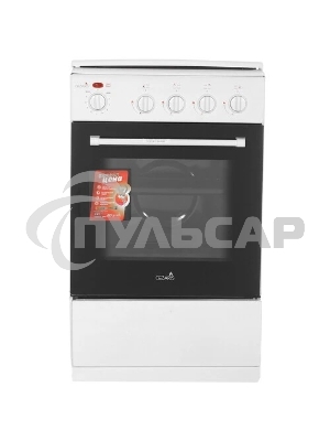 Плита комбинированная Cezaris ПГЭ 1000-05 белый, конфорок 4 шт, духовка 45 л, 51 см x 85 см x 52 см