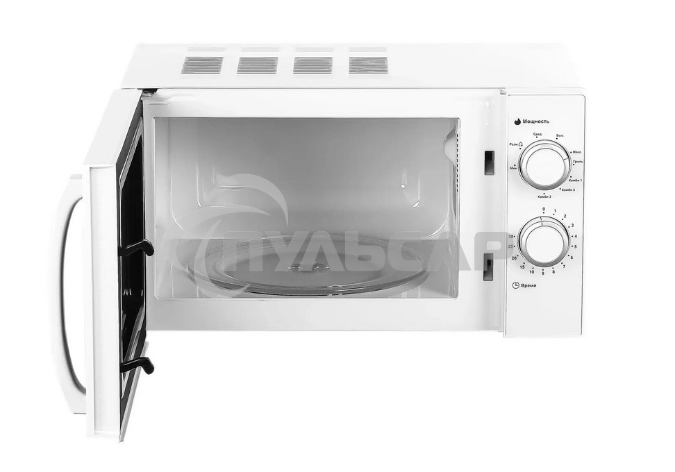 Микроволновая печь Galanz MOG-2009MW белый, 20 л, 700 Вт, переключатели - поворотный механизм