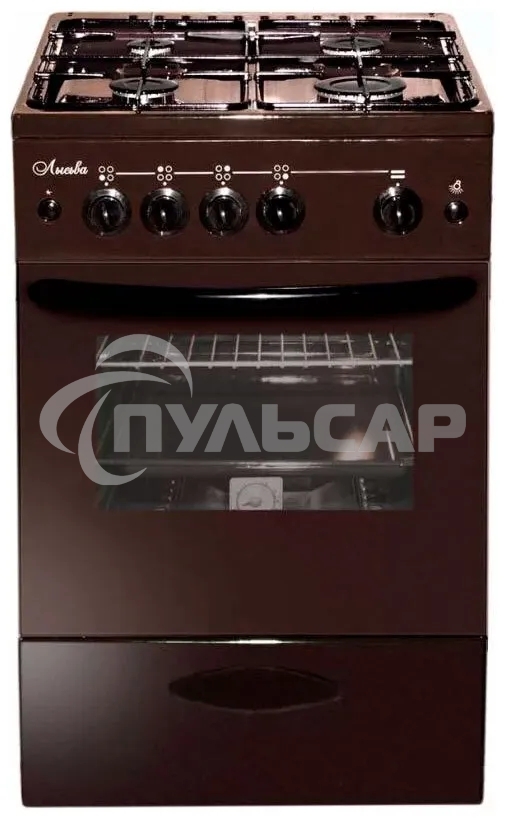 Плита газовая Лысьва ГП 400 МС -2у коричневый, конфорок 4 шт, духовка 57 л, 50 см x 84 см x 60 см
