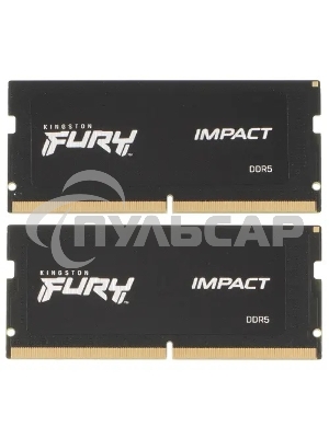 Оперативная память Kingston Fury Impact, DDR5, 32Gb (2x16 Gb), 4800 MHz, CL38, SO-DIMM