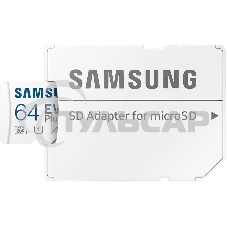 Флеш карта Samsung EVO Plus, microSDXC 64Gb (R/W 160/90 Mb/s, adapter) MB-MC64SA/APC