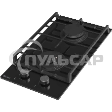 Газовая варочная панель EVELUX HEG 360 BG, Hi-Tech, 30 см, 2 конфорки, газ-контроль, электроподжиг, черный