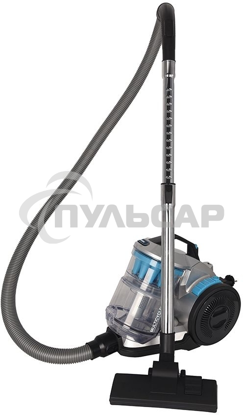 Пылесос Hyundai HYV-C2955 серебристый/синий, 380/2400 Вт, уборка сухая, пылесборник контейнер 3.5 л