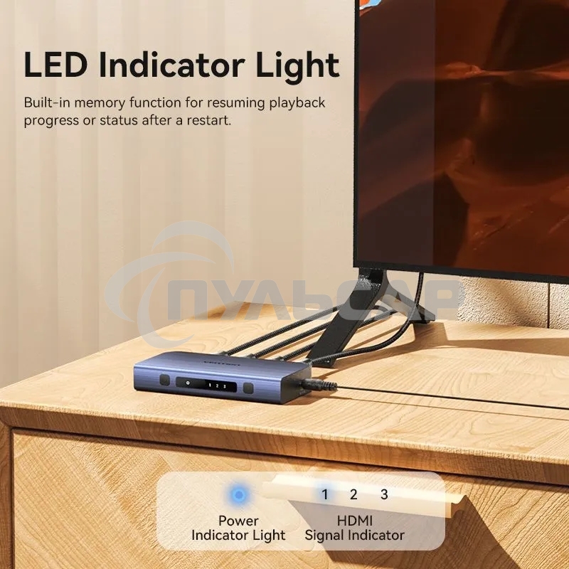 Переключатель (switch) 3x1 Vention HDMI v2.0