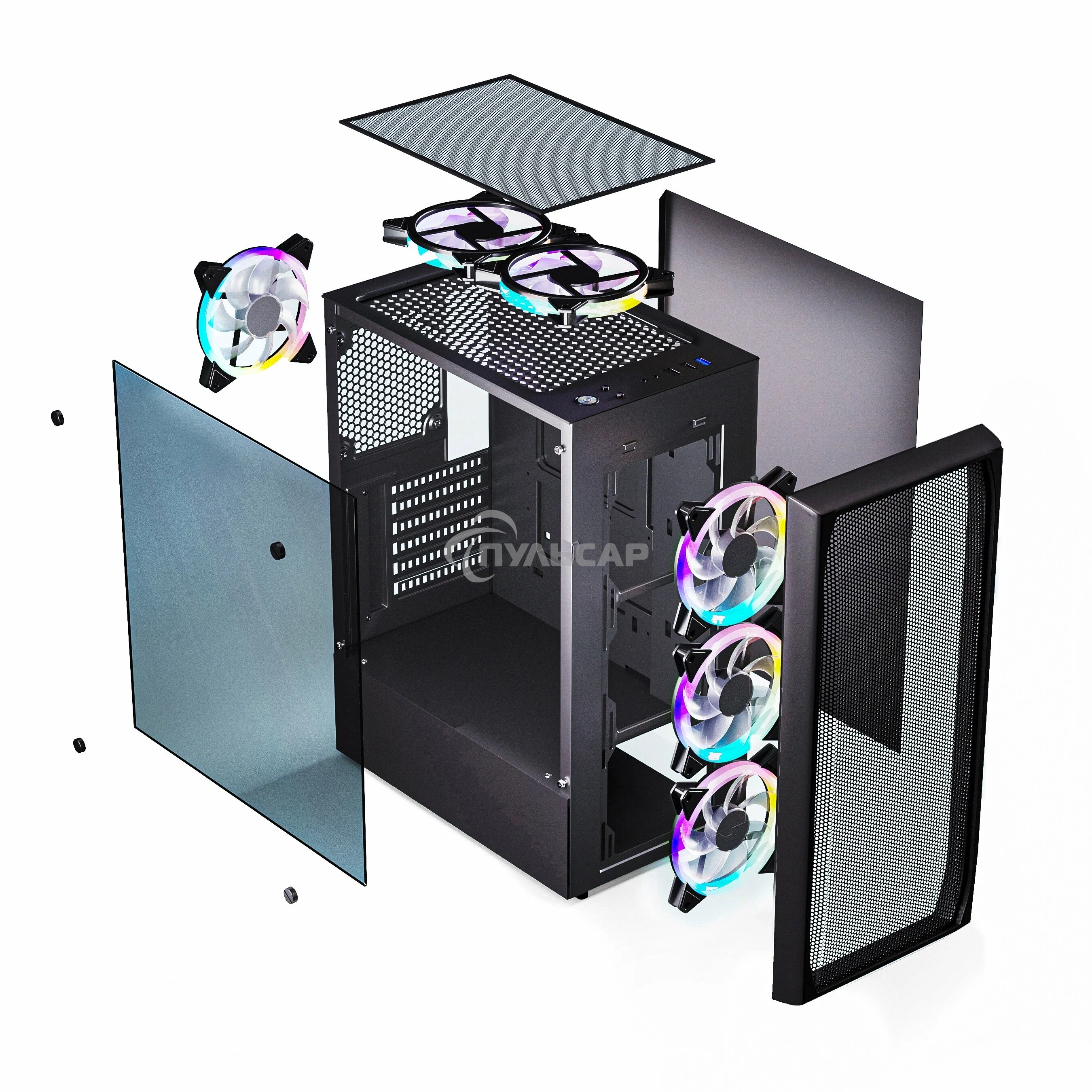 Компьютерный корпус ABR GQ-3 (8017) (USB 3.0X1 + USB 2.0 X2+audio)