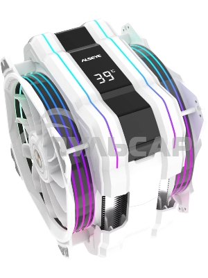 Кулер для процессора Alseye M120D-W-Plus белый, 120 мм, алюминий/медь, 1900 об/мин, 41.2 дБ, 4 pin, 250 Вт, 160 мм