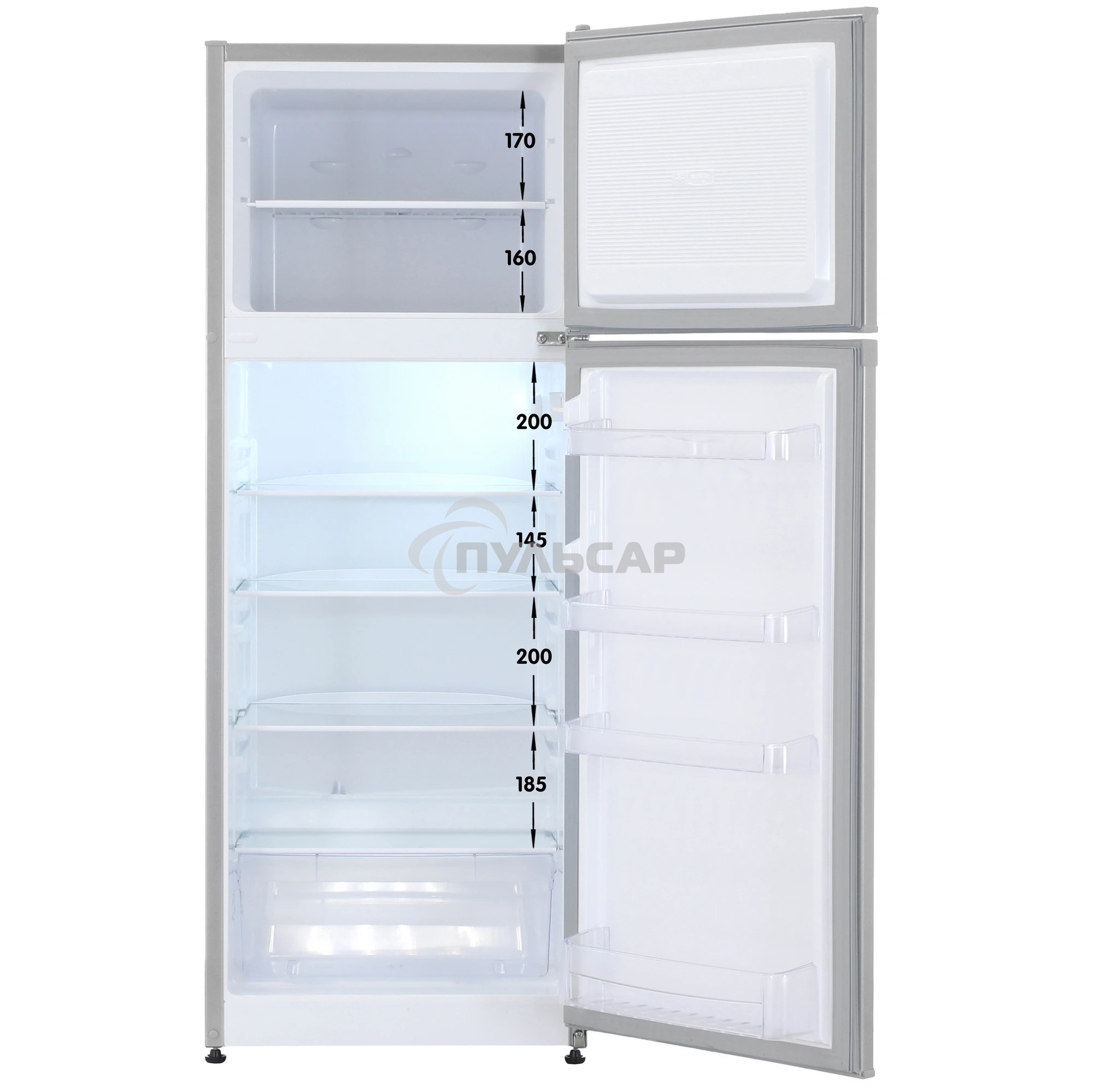 Холодильник Nordfrost NRT 145 132 серебристый двухкамерный 209/68 л морозилка сверху, ручная разморозка