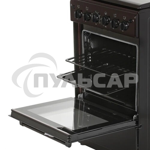 Плита газовая Cezaris ПГ 2150-11 коричневый, конфорок 4 шт, духовка 43 л, 51 см x 85 см x 55 см