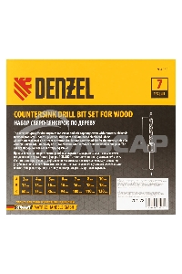 Набор сверл зенкеров Denzel по дереву, 3-10 мм, 7 шт