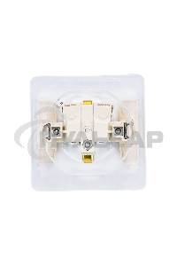 Розетка 1-м СП Этюд защ. шторки с заземл. IP44 белый  SchE PC16-044B