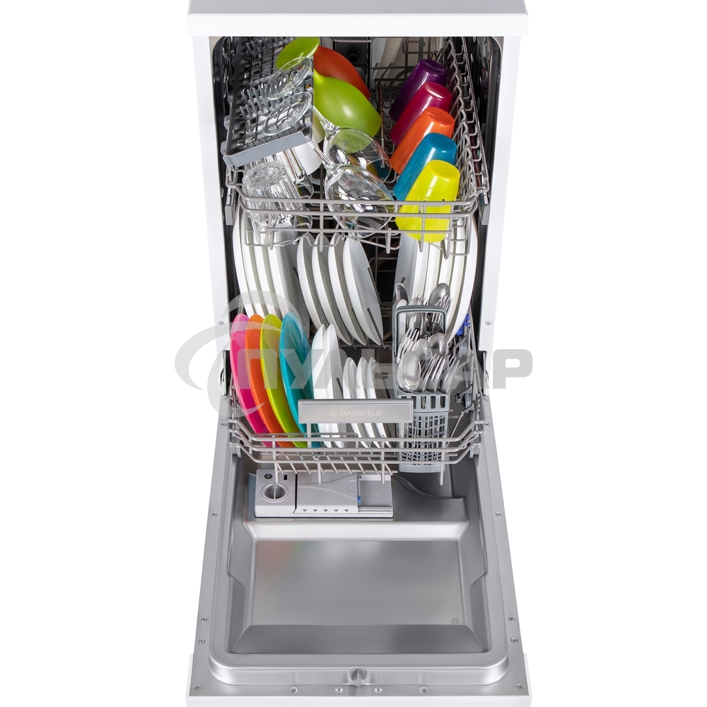 Посудомоечная машина Maunfeld MWF08S, белый, 44.8 см, 9 компл., 49 дБ, класс A+