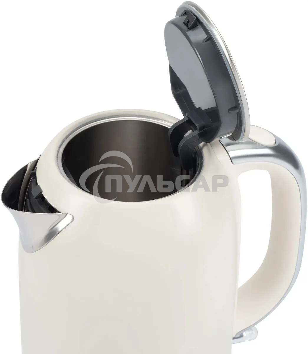 Чайник электрический Hyundai HYK-S9900 1.7л. 2200Вт молочный/серебристый корпус: металл