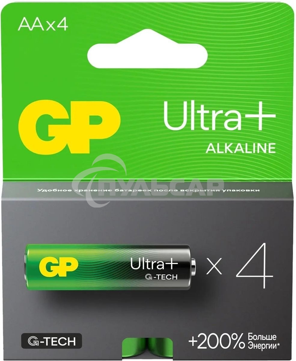 Батарея GP Ultra Plus Alkaline 15AUPA21-2CRSB4 AA (4шт) блистер