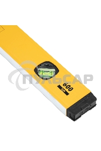 Уровень алюминиевый Denzel магнит., фрезерованный, 3 глазка (1 зеркал.), 0,5 мм/м, 600 мм