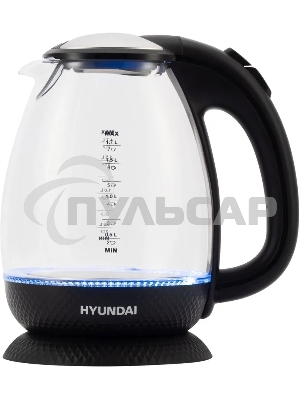 Чайник электрический Hyundai HYK-G3804 1.7л. 2200Вт черный (корпус: стекло)