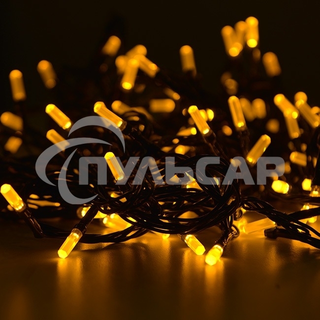 Гирлянда светод. Funray Лучики, SE-BEAM-110Y, 10М, 100LED, желтый, темно-зел. шн. 0,7м, контр.