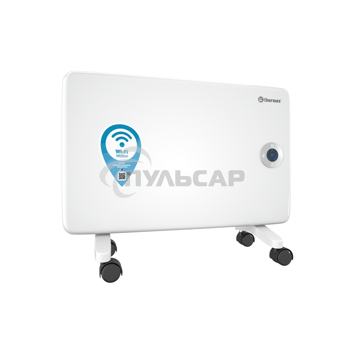 Конвектор Thermex Frame 1000E белый, 1000 Вт, 15 м2, термостат, дисплей, WiFi