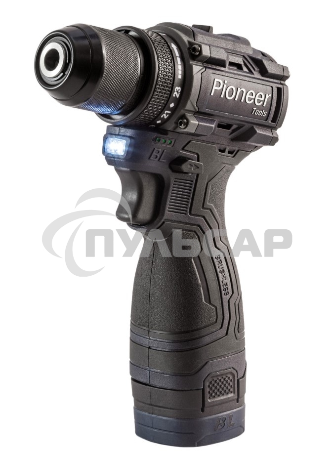 Дрель-шуруповерт Pioneer CD-E1602BL-01, Аккумуляторная, 16,8В, 2 АКБ, Кейс