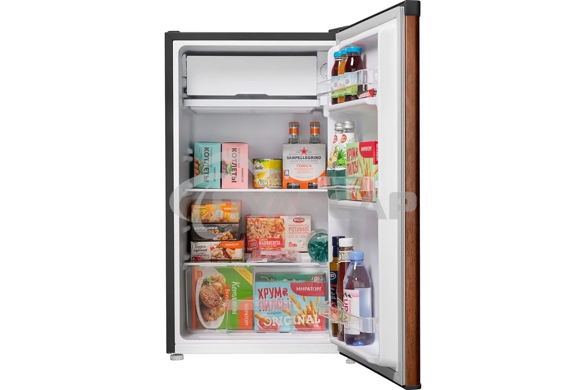 Холодильник Maunfeld MFF83WD дерево/черный мат. однокамерный 85л