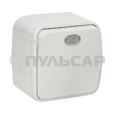 Выключатель 1-клавишный EKF Basic Минск ОП 10А с индикатором белый