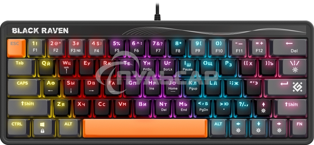 Клавиатура проводная Defender Black Raven GK-417, USB, черный