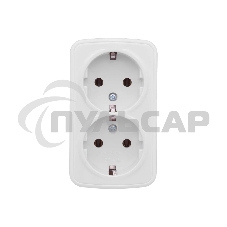Розетка EKF Basic Минск EGR16-128-10 2-местная ОП 16А с заземлением белая