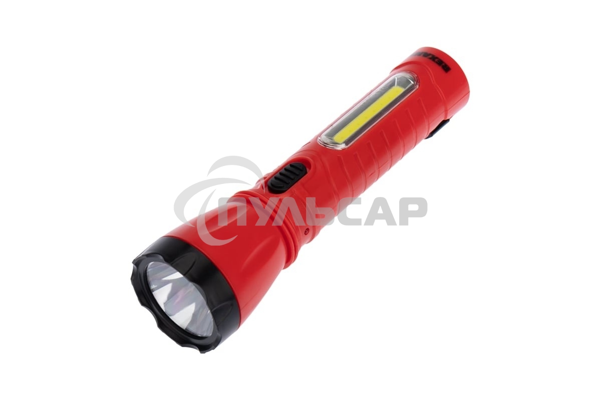 Фонарь рабочий/поисковый Rexant 75-711, головной + боковой свет 1,5 Вт + 5Вт СОВ боковой, встроенный аккумулятор, зарядка напрямую от сети (евророзетка) 220 В