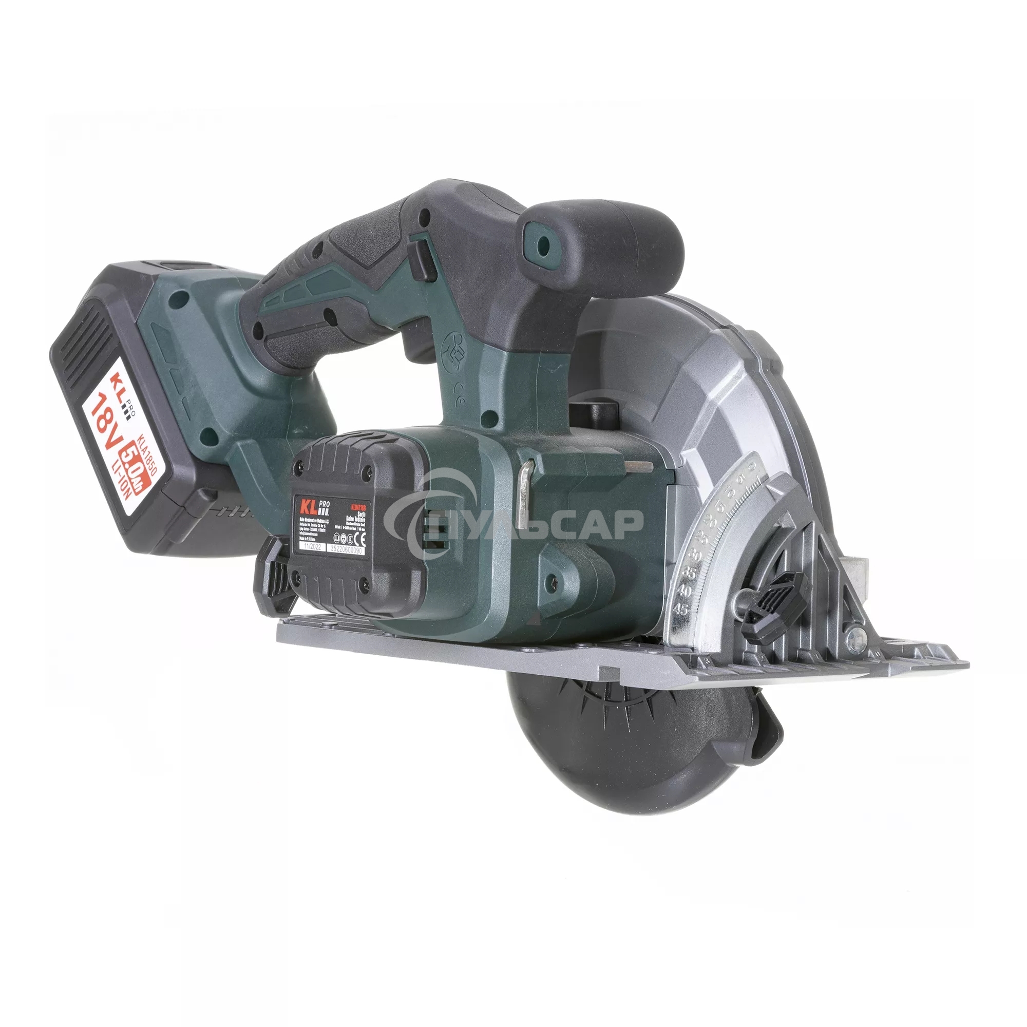 Профессиональная пила циркулярная бесщеточная KLPRO KLDAT18B-50 (18 В / 5,0 А·ч)