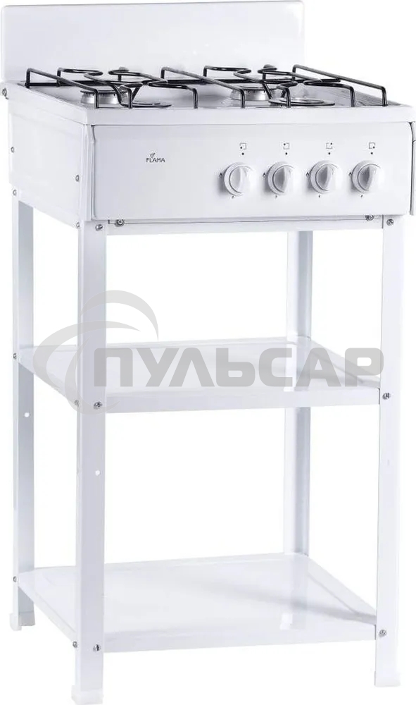 Плита газовая Flama AVG 1402 W белый,щиток, конфорок 4 шт, духовка 50 л, 50 см x 85 см x 58 см