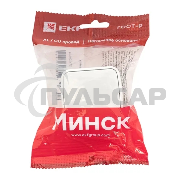 Выключатель EKF Basic Минск EGV10-021-10 1-клавишный ОП 10А белый