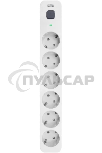 Сетевой фильтр Powercom SP-06W 1,8 м 1.8м (6 розеток) белый/серый (коробка)