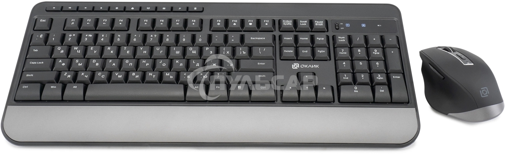 Комплект клавиатура + мышь Оклик S290W клав:черный мышь:черный USB беспроводная Multimedia (351701)