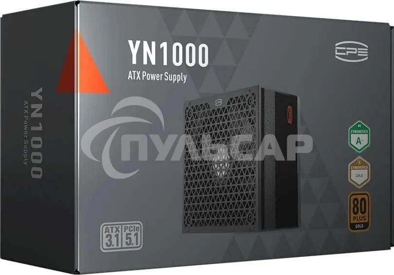 Блок питания PCCooler P5-YN1000-G1F, 1000Вт, 80 PLUS Gold, 135мм, модульный, черный