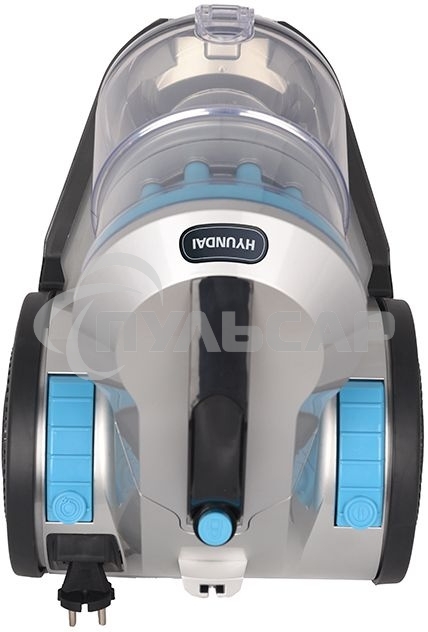 Пылесос Hyundai HYV-C2955 серебристый/синий, 380/2400 Вт, уборка сухая, пылесборник контейнер 3.5 л