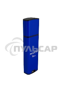 Флешка USB Maxvi MP2 blue (FD16GbUSB20C10MP2), 16Gb, USB 2.0, R/W 15/5, синий/черный