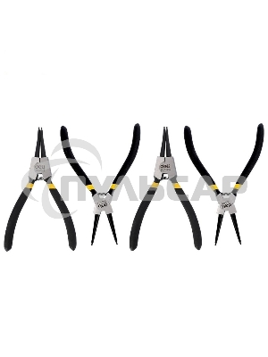 Набор из 4-х съемников стопорных колец Deli DL20521-4175мм, сталь HRC50-54, прорезиненная рукоять, блистер