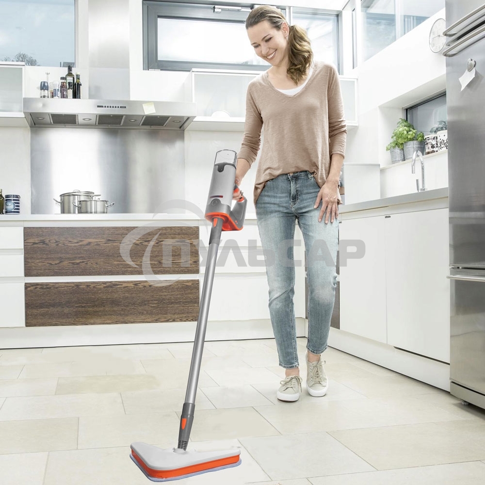 Паровая швабра Endever Odyssey Q-621 белый/оранжевый, 1500 Вт, 0,35 л