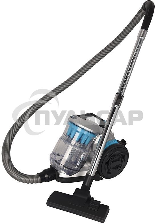 Пылесос Hyundai HYV-C2955 серебристый/синий, 380/2400 Вт, уборка сухая, пылесборник контейнер 3.5 л