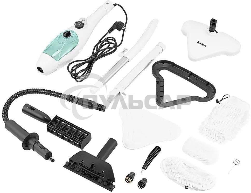 Швабра паровая Kitfort КТ-3920 1300Вт белый/голубой