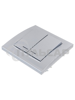 Выключатель 2-кл. СП Бриллиант 10А IP20 с подсветкой серебр. Universal 7949667