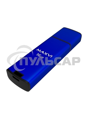 Флешка USB Maxvi MP2 blue (FD16GbUSB20C10MP2), 16Gb, USB 2.0, R/W 15/5, синий/черный